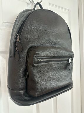 Coach Pebbled Leather Backpack in Black. NWOT